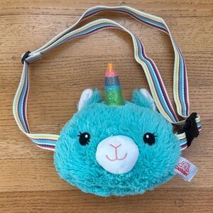 Cuddle Barn Llamacorn  Crossbody Bag with Rainbow Strap